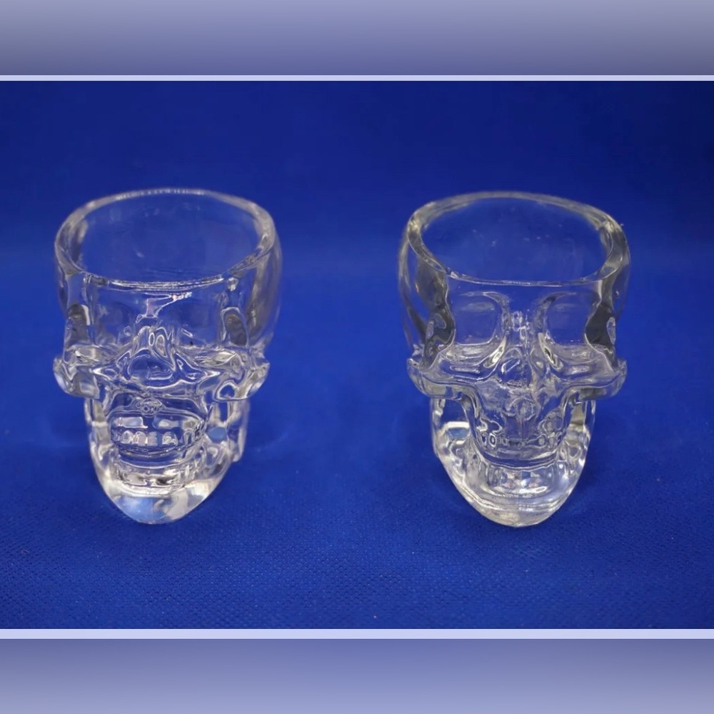 Set of 2 Authentic Crystal Head Vodka Skull Shape Shot Glasses